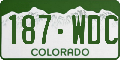 CO license plate 187WDC
