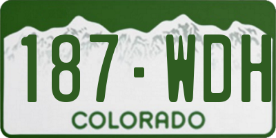 CO license plate 187WDH