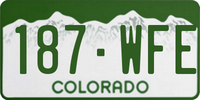 CO license plate 187WFE