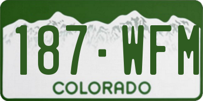 CO license plate 187WFM