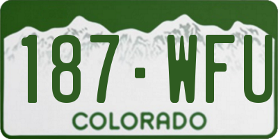 CO license plate 187WFU