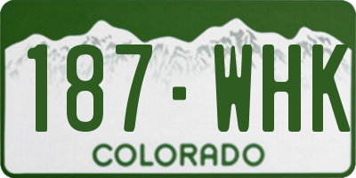 CO license plate 187WHK