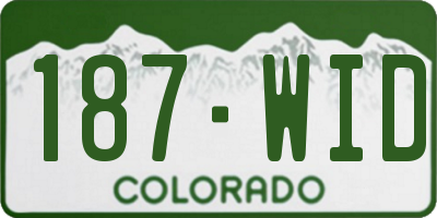 CO license plate 187WID