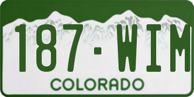 CO license plate 187WIM