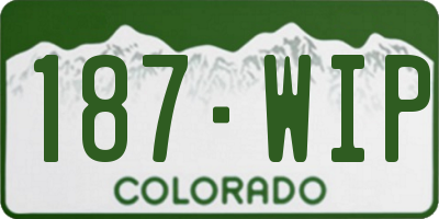 CO license plate 187WIP
