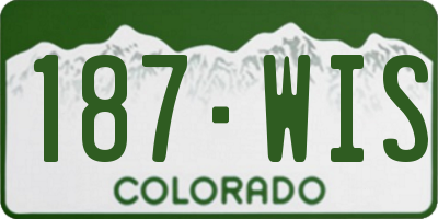 CO license plate 187WIS