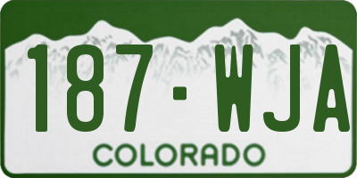 CO license plate 187WJA