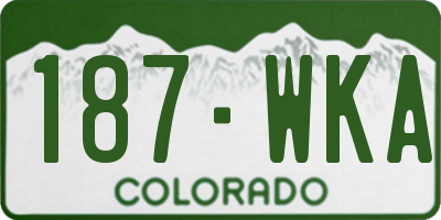 CO license plate 187WKA