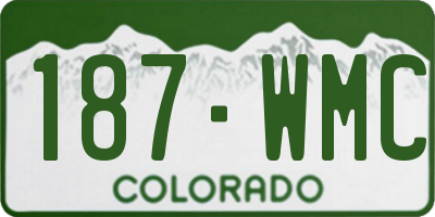 CO license plate 187WMC