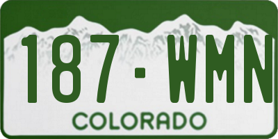 CO license plate 187WMN
