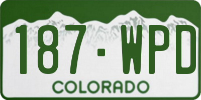 CO license plate 187WPD