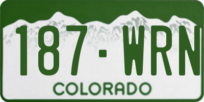 CO license plate 187WRN