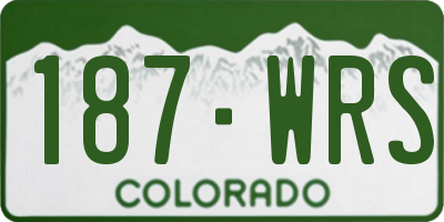 CO license plate 187WRS