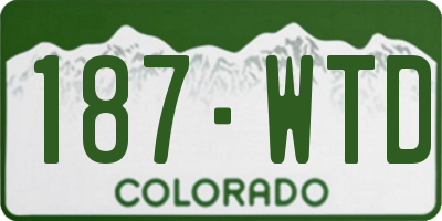 CO license plate 187WTD