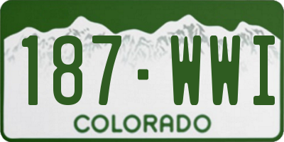 CO license plate 187WWI