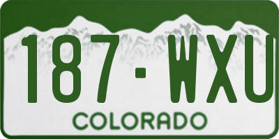 CO license plate 187WXU