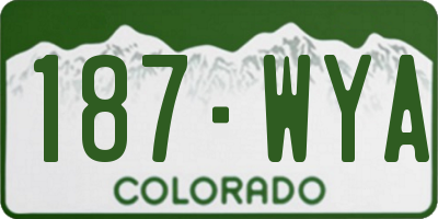 CO license plate 187WYA