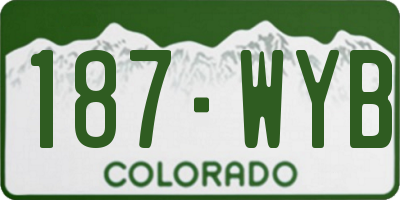 CO license plate 187WYB