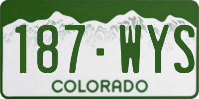 CO license plate 187WYS