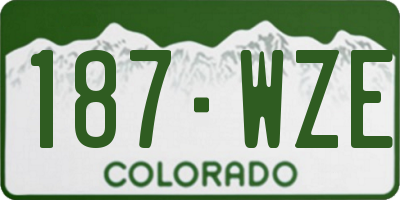 CO license plate 187WZE