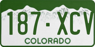 CO license plate 187XCV
