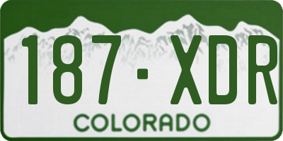 CO license plate 187XDR