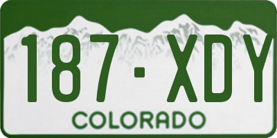 CO license plate 187XDY