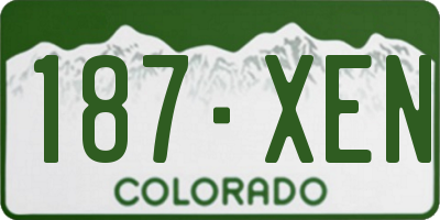 CO license plate 187XEN