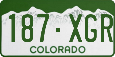 CO license plate 187XGR