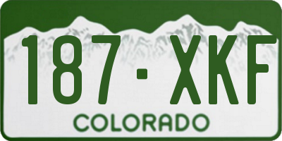 CO license plate 187XKF