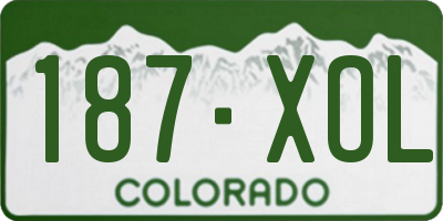 CO license plate 187XOL