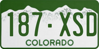 CO license plate 187XSD