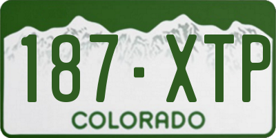 CO license plate 187XTP