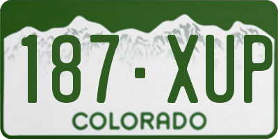 CO license plate 187XUP