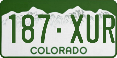 CO license plate 187XUR