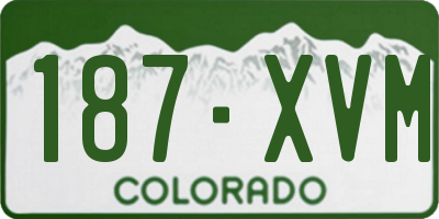 CO license plate 187XVM