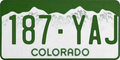 CO license plate 187YAJ