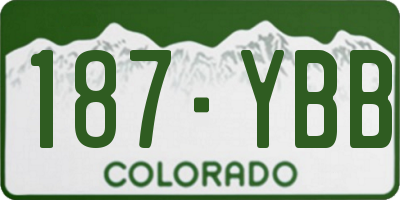 CO license plate 187YBB