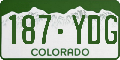 CO license plate 187YDG
