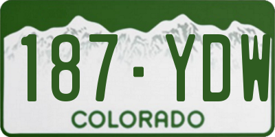 CO license plate 187YDW