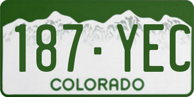 CO license plate 187YEC