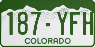 CO license plate 187YFH