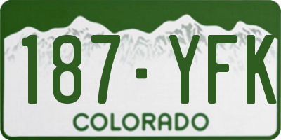 CO license plate 187YFK