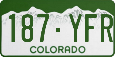 CO license plate 187YFR