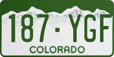 CO license plate 187YGF