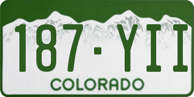 CO license plate 187YII