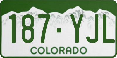 CO license plate 187YJL