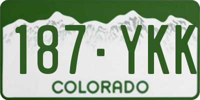 CO license plate 187YKK