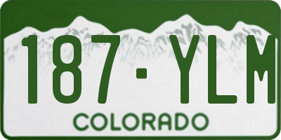 CO license plate 187YLM