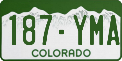 CO license plate 187YMA